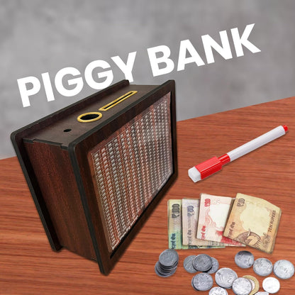 Wooden Money Saving Box – 1,00,000 Rupees Piggy Bank
