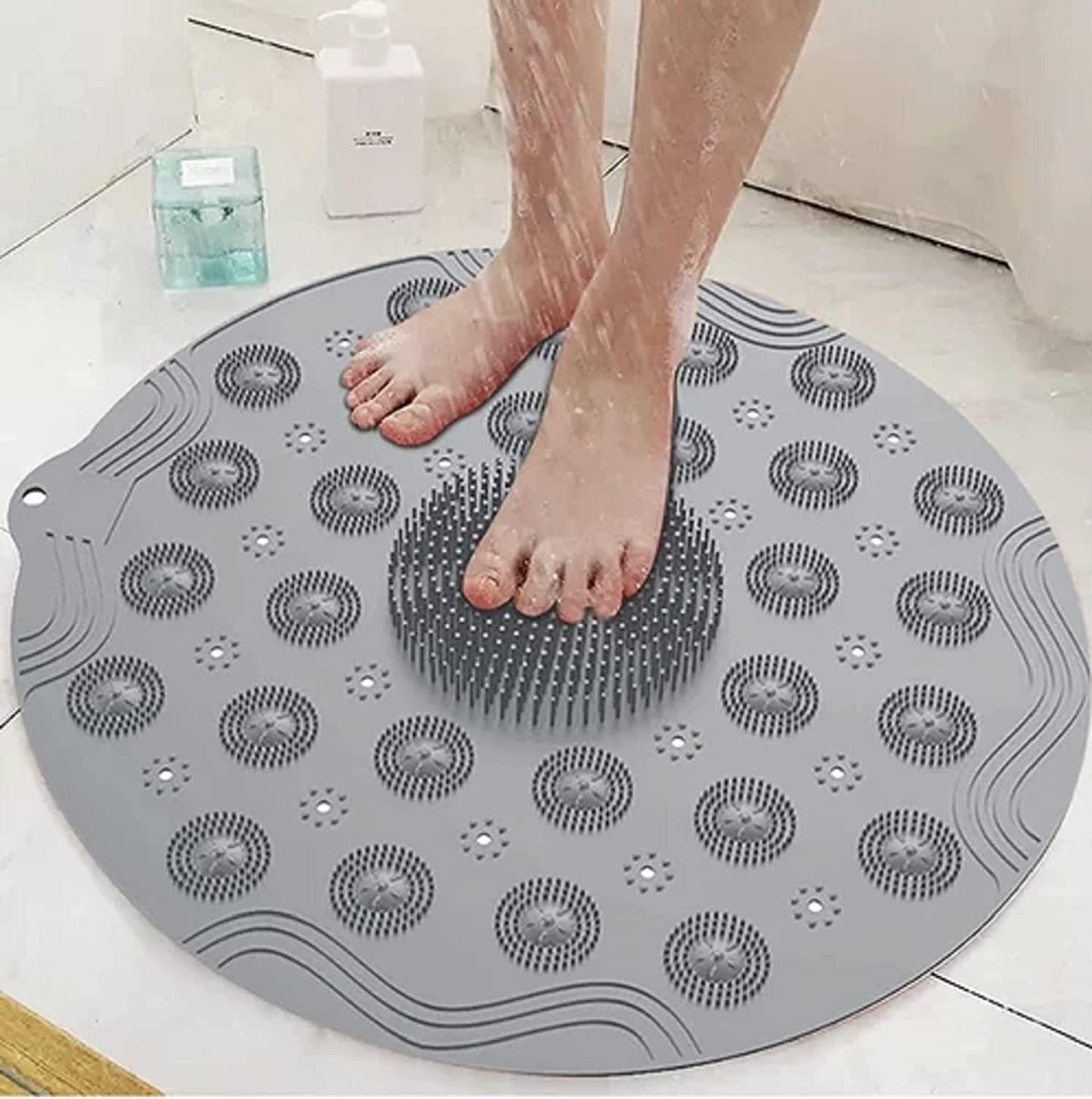 Silicone Shower Foot Scrubber & Massager Mat (Pack of 2)