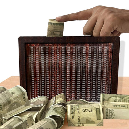 Wooden Money Saving Box – 1,00,000 Rupees Piggy Bank